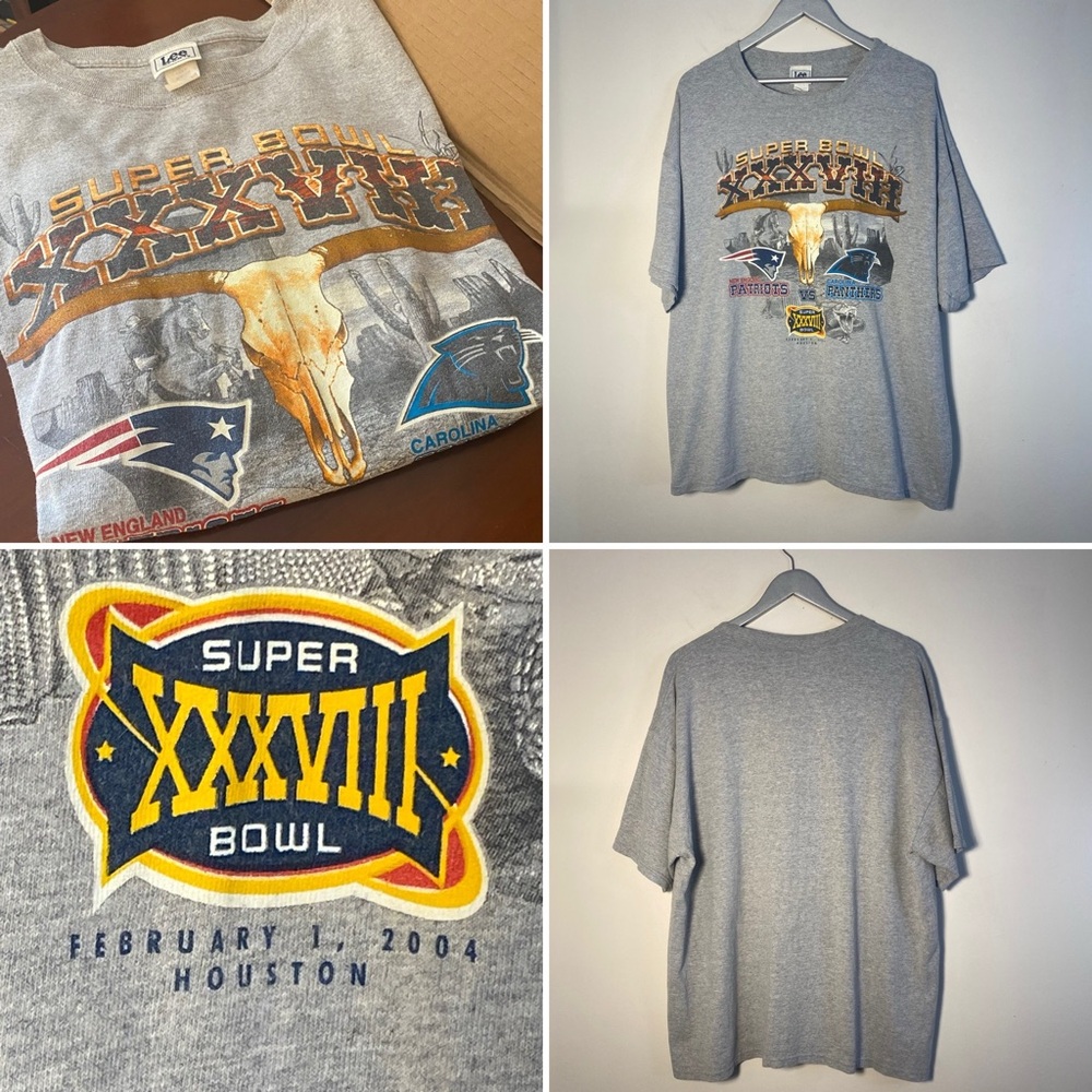 Super Bowl 38 XXXVIII 
2004 NFL England Patriots- Carolina Panthers Tee